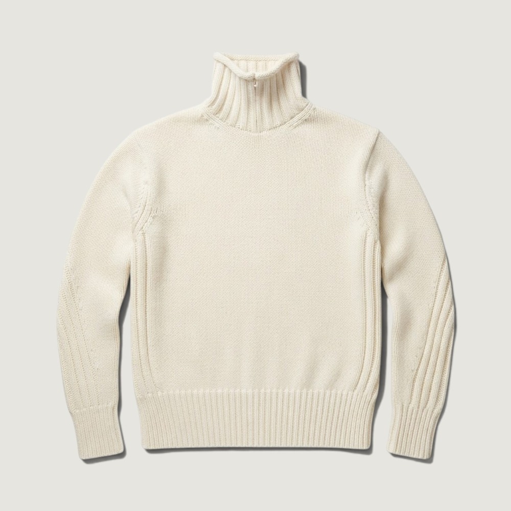 Polo Ralph Lauren Wool Cashmere Turtleneck Sweater Cream Small Italian Yarn